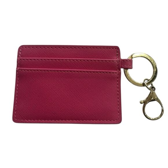 SPARTINA 449 Magenta Key Chain Card Holder with Gold Accents - Picture 2 of 6